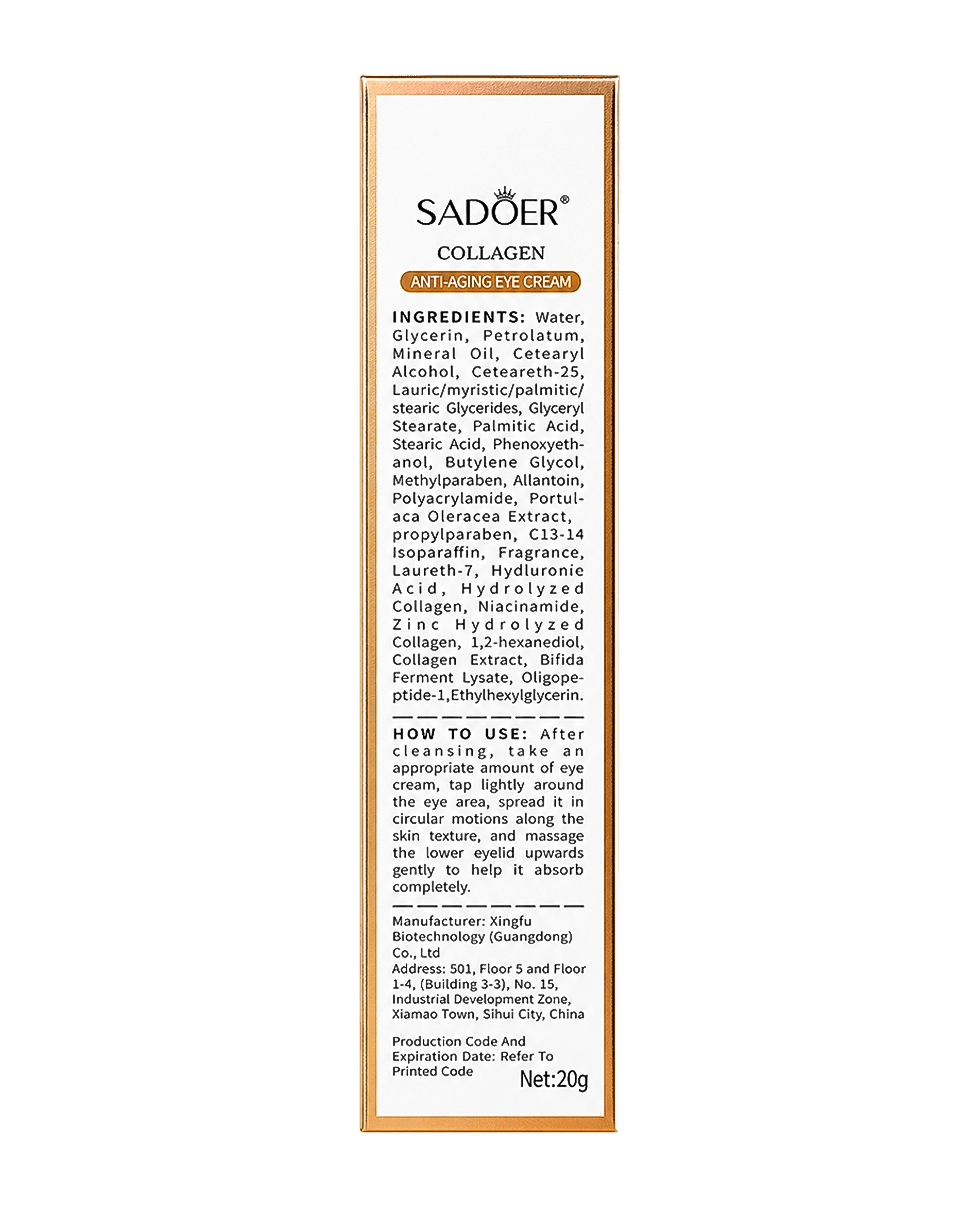 Крем навколо очей з колагеном Sadoer Collagen Anti-Aging Eye Cream (Copy) (Copy)